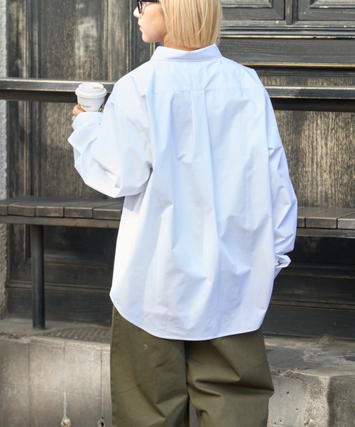 CIAOPANIC TYPY(チャオパニックティピー)の「【ユニセックス】ビックシルエットワッシャーコットンブロードシャツ(シャツ/ブラウス・メンズ・イエロー/ブルー/ホワイト/チャコールグレー・MEDIUM/LARGE)」の17枚目の写真