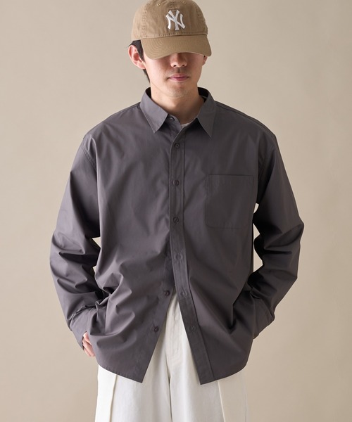 セール】【ユニセックス】ビックシルエットワッシャーコットンブロード