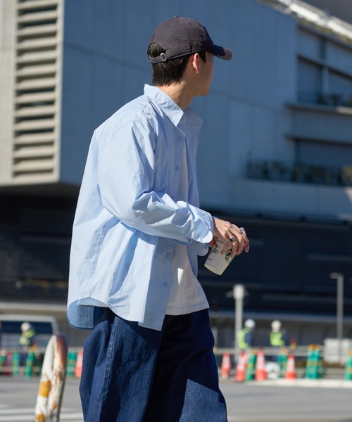 CIAOPANIC TYPY(チャオパニックティピー)の「【ユニセックス】ビックシルエットワッシャーコットンブロードシャツ(シャツ/ブラウス・メンズ・イエロー/ブルー/ホワイト/チャコールグレー・MEDIUM/LARGE)」の22枚目の写真