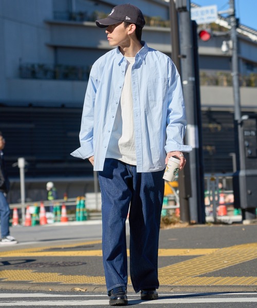 CIAOPANIC TYPY(チャオパニックティピー)の「【ユニセックス】ビックシルエットワッシャーコットンブロードシャツ(シャツ/ブラウス・メンズ・イエロー/ブルー/ホワイト/チャコールグレー・MEDIUM/LARGE)」の8枚目の写真