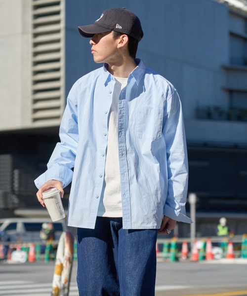 CIAOPANIC TYPY(チャオパニックティピー)の「【ユニセックス】ビックシルエットワッシャーコットンブロードシャツ(シャツ/ブラウス・メンズ・イエロー/ブルー/ホワイト/チャコールグレー・MEDIUM/LARGE)」の21枚目の写真