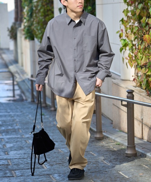 セール】【ユニセックス】ビックシルエットワッシャーコットンブロード