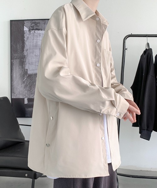 link lot(リンクロット)の「【秋冬】ルーズシルエット 無地 シンプルビッグシルエットシャツ(シャツ/ブラウス・メンズ・グレー/ブラック/ホワイト/ブルー/ベージュ・S/M/L)」の21枚目の写真