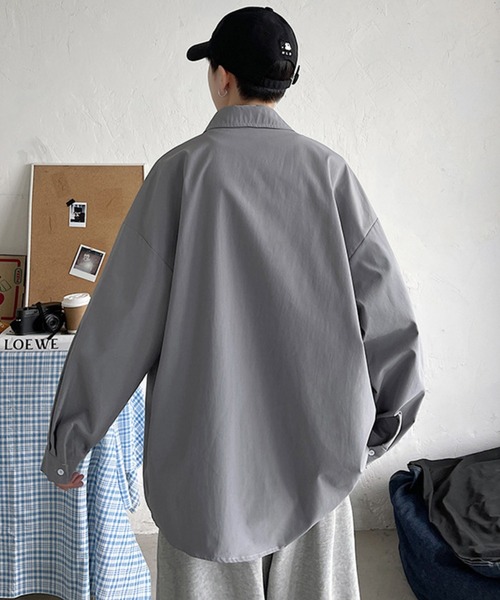 link lot(リンクロット)の「【秋冬】ルーズシルエット 無地 シンプルビッグシルエットシャツ(シャツ/ブラウス・メンズ・グレー/ブラック/ホワイト/ブルー/ベージュ・S/M/L)」の17枚目の写真