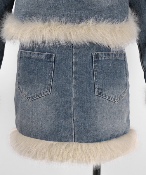 セットアップ 】フェイクファーデニムジャケット ＆ ファーミニ