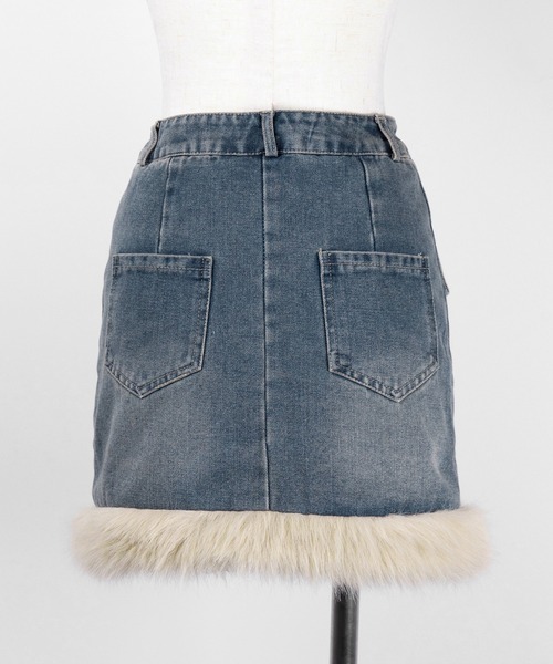 セール】※【 セットアップ 】フェイクファーデニムジャケット