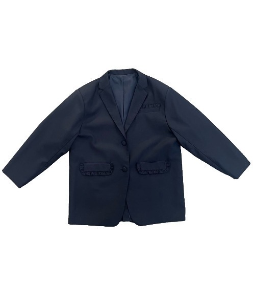 hugi（ハギ）の「OVER FRILL  JACKET/オーバーフリルジャケット（テーラードジャケット・レディース・チャコール/ブラウン/ネイビー・FREE）」の12枚目の写真