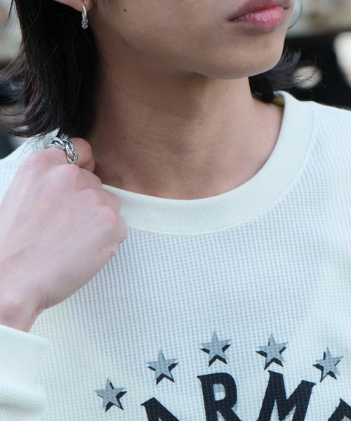 WEGO（ウィゴー）の「WEGO/ワッフルグラフィックロンT（Tシャツ/カットソー・メンズ・スミクロ/ベージュ系その他/オフホワイト・MEDIUM/LARGE）」の20枚目の写真