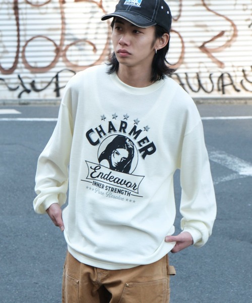 WEGO（ウィゴー）の「WEGO/ワッフルグラフィックロンT（Tシャツ/カットソー・メンズ・スミクロ/ベージュ系その他/オフホワイト・MEDIUM/LARGE）」の22枚目の写真