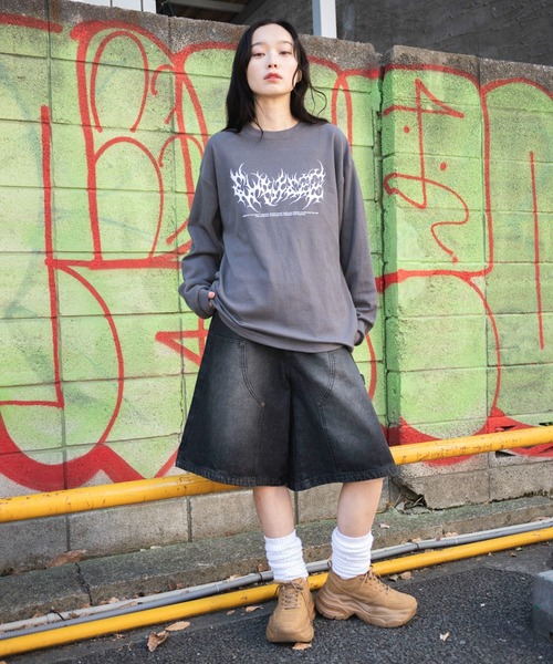 WEGO（ウィゴー）の「WEGO/ワッフルグラフィックロンT（Tシャツ/カットソー・メンズ・スミクロ/ベージュ系その他/オフホワイト・MEDIUM/LARGE）」の13枚目の写真