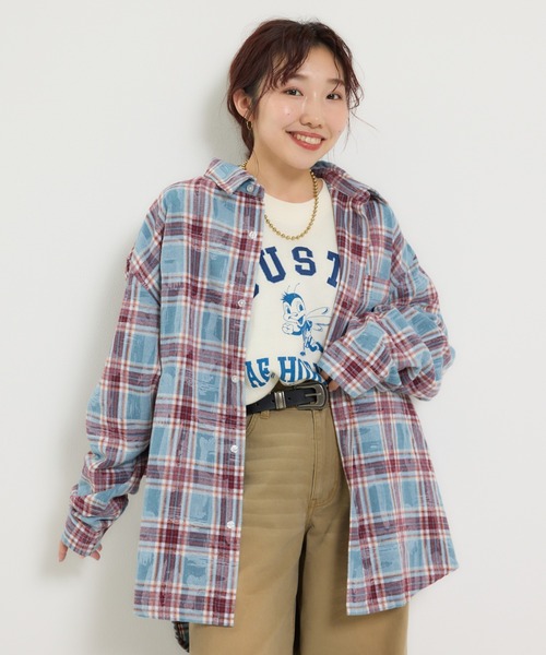 RODEO CROWNS WIDE BOWL（ロデオクラウンズワイドボウル）の「ヴィンテージチェックシャツ（シャツ/ブラウス・レディース・ピンク系その他/グリーン系その他/ブルー系その他・FREE）」の2枚目の写真