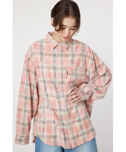 RODEO CROWNS WIDE BOWL（ロデオクラウンズワイドボウル）の「ヴィンテージチェックシャツ（シャツ/ブラウス・レディース・ピンク系その他/グリーン系その他/ブルー系その他・FREE）」の3枚目の写真