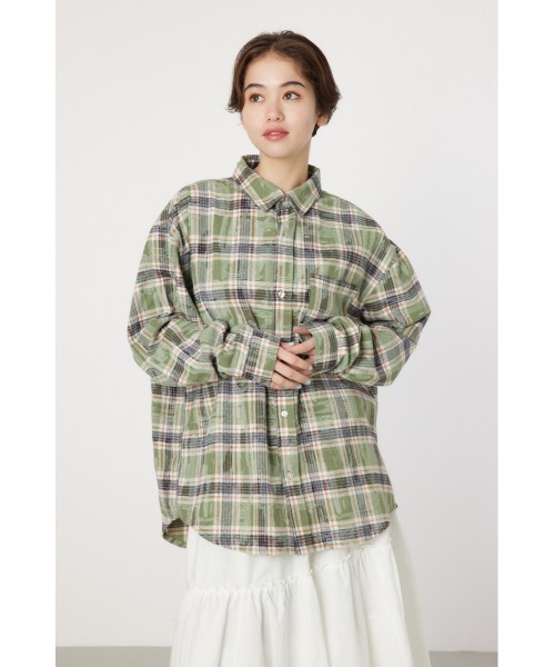 RODEO CROWNS WIDE BOWL（ロデオクラウンズワイドボウル）の「ヴィンテージチェックシャツ（シャツ/ブラウス・レディース・ピンク系その他/グリーン系その他/ブルー系その他・FREE）」の9枚目の写真