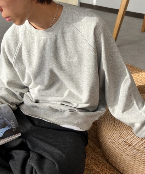 BROKEN BASE(ブロークンベース)の「ネップ裏毛BBロゴスウェット(スウェット・メンズ・グレー系/アイボリー・LARGE/MEDIUM)」の1枚目の写真
