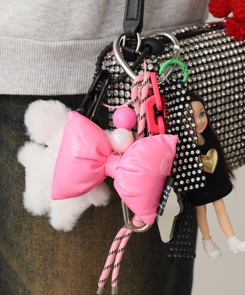ROOPTOKYO（ループトウキョウ）の「Puffer ribbon key ring / カラービーズ付きクッションリボン キーホルダー 夏物 夏服（キーホルダー・レディース・ピンク/パープル/イエロー/アイボリー/ブラック・FREE）」の5枚目の写真