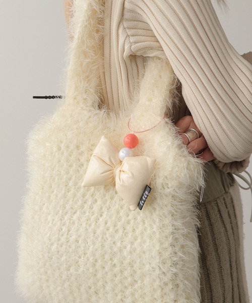 ROOPTOKYO（ループトウキョウ）の「Puffer ribbon key ring / カラービーズ付きクッションリボン キーホルダー 夏物 夏服（キーホルダー・レディース・ピンク/パープル/イエロー/アイボリー/ブラック・FREE）」の7枚目の写真