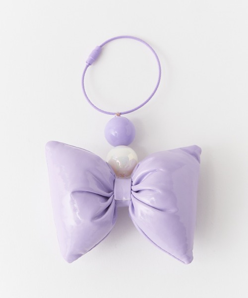 ROOPTOKYO（ループトウキョウ）の「Puffer ribbon key ring / カラービーズ付きクッションリボン キーホルダー 夏物 夏服（キーホルダー・レディース・ピンク/パープル/イエロー/アイボリー/ブラック・FREE）」の8枚目の写真