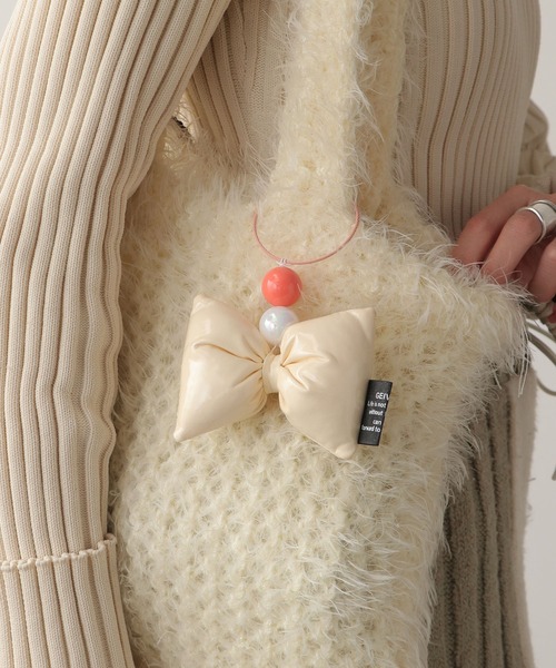 ROOPTOKYO（ループトウキョウ）の「Puffer ribbon key ring / カラービーズ付きクッションリボン キーホルダー 夏物 夏服（キーホルダー・レディース・ピンク/パープル/イエロー/アイボリー/ブラック・FREE）」の20枚目の写真