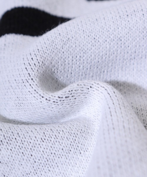 SUGGESTION(サジェッション)の「Double jacquard crew neck knit / ダブルジャガードLOGO×LINEクルーネックニット unisex(ニット/セーター・メンズ・グリーン/オフホワイト/ブラック・L/M)」の7枚目の写真