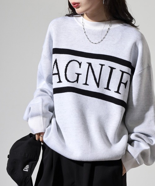 SUGGESTION(サジェッション)の「Double jacquard crew neck knit / ダブルジャガードLOGO×LINEクルーネックニット unisex(ニット/セーター・メンズ・グリーン/オフホワイト/ブラック・L/M)」の9枚目の写真