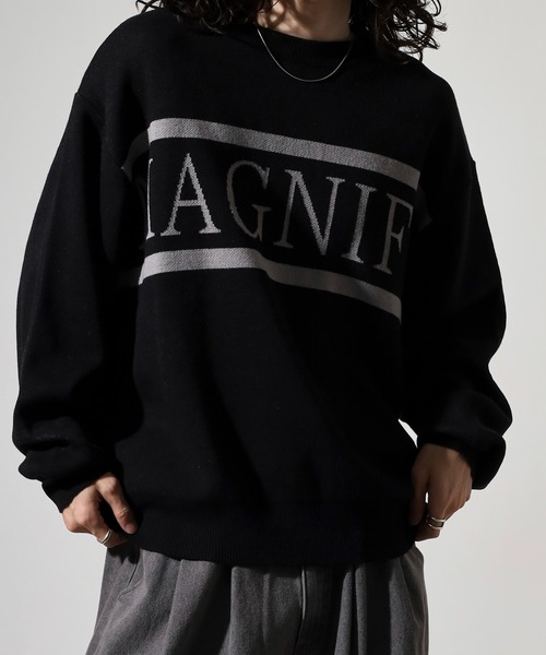 SUGGESTION(サジェッション)の「Double jacquard crew neck knit / ダブルジャガードLOGO×LINEクルーネックニット unisex(ニット/セーター・メンズ・グリーン/オフホワイト/ブラック・L/M)」の14枚目の写真