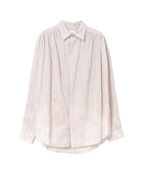 KAMIYA（カミヤ）の「Bleached Stripe L/S Shirt（シャツ/ブラウス・メンズ・ホワイト/ブラック/ブルー・S/M/L）」の2枚目の写真