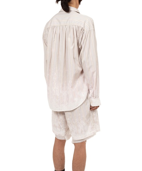 KAMIYA（カミヤ）の「Bleached Stripe L/S Shirt（シャツ/ブラウス・メンズ・ホワイト/ブラック/ブルー・S/M/L）」の16枚目の写真