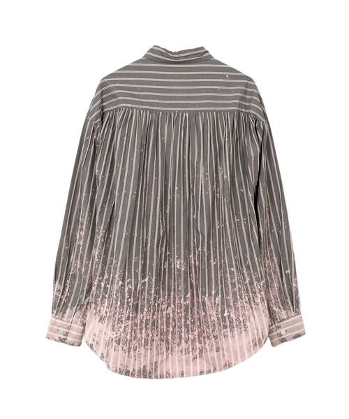 KAMIYA（カミヤ）の「Bleached Stripe L/S Shirt（シャツ/ブラウス・メンズ・ホワイト/ブラック/ブルー・S/M/L）」の4枚目の写真