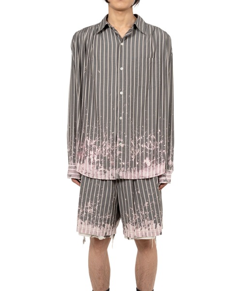 KAMIYA（カミヤ）の「Bleached Stripe L/S Shirt（シャツ/ブラウス・メンズ・ホワイト/ブラック/ブルー・S/M/L）」の5枚目の写真