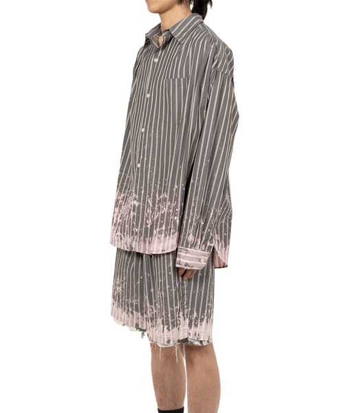 KAMIYA（カミヤ）の「Bleached Stripe L/S Shirt（シャツ/ブラウス・メンズ・ホワイト/ブラック/ブルー・S/M/L）」の7枚目の写真