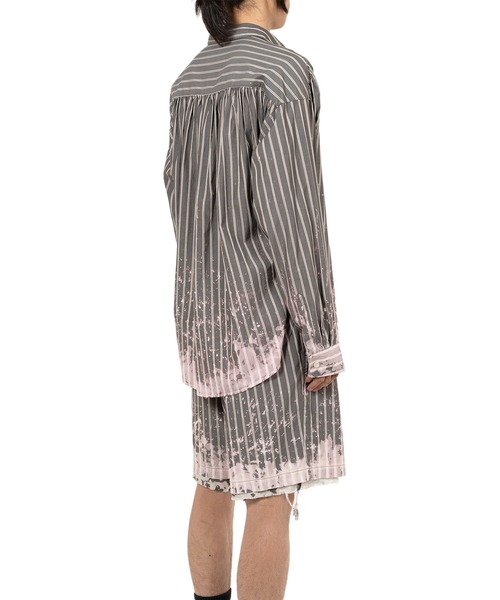 KAMIYA（カミヤ）の「Bleached Stripe L/S Shirt（シャツ/ブラウス・メンズ・ホワイト/ブラック/ブルー・S/M/L）」の8枚目の写真