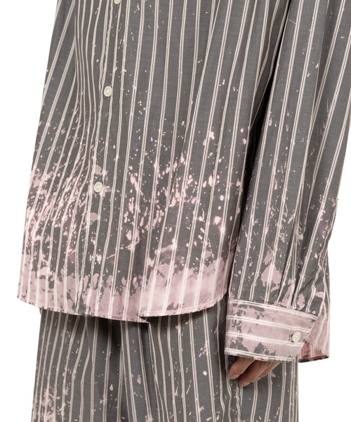 KAMIYA（カミヤ）の「Bleached Stripe L/S Shirt（シャツ/ブラウス・メンズ・ホワイト/ブラック/ブルー・S/M/L）」の9枚目の写真