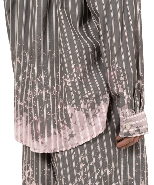 KAMIYA（カミヤ）の「Bleached Stripe L/S Shirt（シャツ/ブラウス・メンズ・ホワイト/ブラック/ブルー・S/M/L）」の10枚目の写真