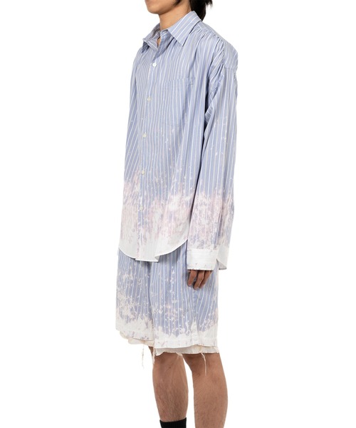 KAMIYA（カミヤ）の「Bleached Stripe L/S Shirt（シャツ/ブラウス・メンズ・ホワイト/ブラック/ブルー・S/M/L）」の20枚目の写真