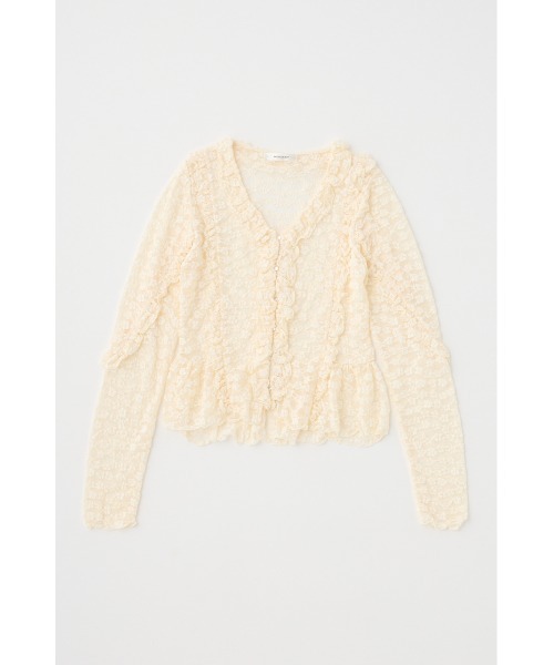 MOUSSY（マウジー）の「RUFFLE DETAIL LACE トップス（Tシャツ/カットソー・レディース・ブラック/オフホワイト/マジェンタ・FREE）」の7枚目の写真