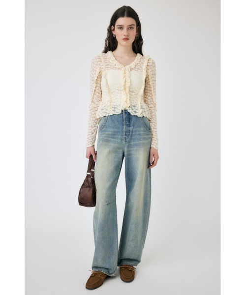 MOUSSY（マウジー）の「RUFFLE DETAIL LACE トップス（Tシャツ/カットソー・レディース・ブラック/オフホワイト/マジェンタ・FREE）」の22枚目の写真