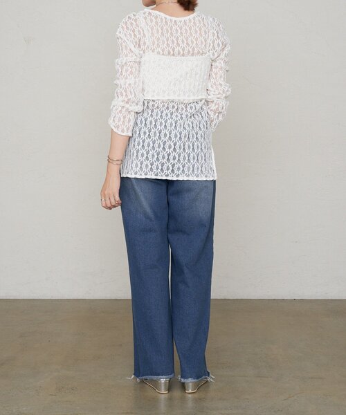 SHENERY（シーナリー）の「《一枚で着映え》《レイヤードを楽しむ》カットレースレイヤードブラウス（シャツ/ブラウス・レディース・オフホワイト/ブラック・FREE）」の6枚目の写真