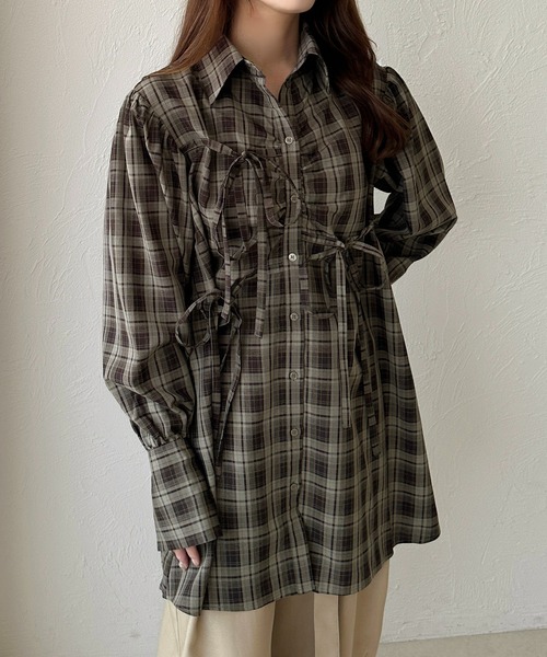 apres jour clair（アプレジュールクレア）の「【apres jour clair】アソートリボンチュニックシャツ【ZOZOTOWN限定アイテム】（チュニック・レディース・アイボリー/ベージュ系その他/ブルー系その他/ブラウン系その他・フリー/X-LARGE）」の3枚目の写真