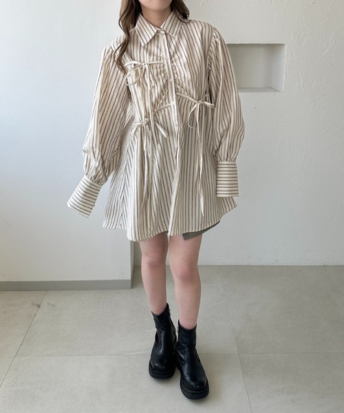 apres jour clair（アプレジュールクレア）の「【apres jour clair】アソートリボンチュニックシャツ【ZOZOTOWN限定アイテム】（チュニック・レディース・アイボリー/ベージュ系その他/ブルー系その他/ブラウン系その他・フリー/X-LARGE）」の18枚目の写真