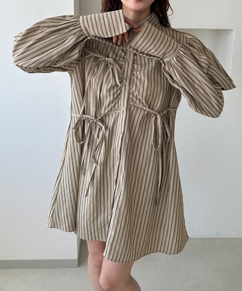 apres jour clair（アプレジュールクレア）の「【apres jour clair】アソートリボンチュニックシャツ【ZOZOTOWN限定アイテム】（チュニック・レディース・アイボリー/ベージュ系その他/ブルー系その他/ブラウン系その他・フリー/X-LARGE）」の16枚目の写真