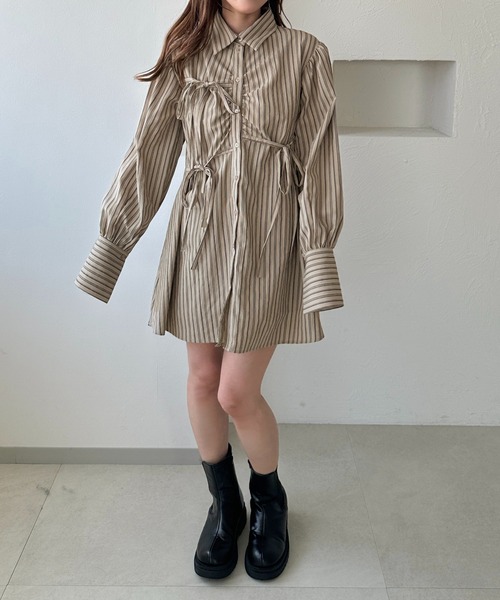 apres jour clair（アプレジュールクレア）の「【apres jour clair】アソートリボンチュニックシャツ【ZOZOTOWN限定アイテム】（チュニック・レディース・アイボリー/ベージュ系その他/ブルー系その他/ブラウン系その他・フリー/X-LARGE）」の12枚目の写真