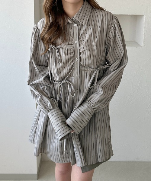 apres jour clair（アプレジュールクレア）の「【apres jour clair】アソートリボンチュニックシャツ【ZOZOTOWN限定アイテム】（チュニック・レディース・アイボリー/ベージュ系その他/ブルー系その他/ブラウン系その他・フリー/X-LARGE）」の10枚目の写真