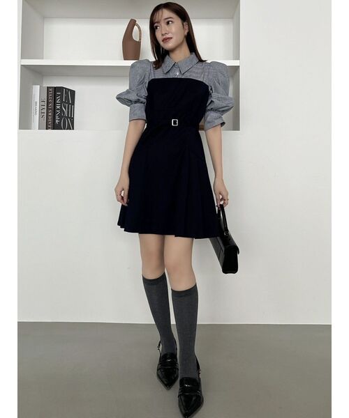 dazzlin ダズリン レイヤードシャツ　ミニワンピース レイヤードシャツミニワンピース（ワンピース）｜dazzlin（ダズリン