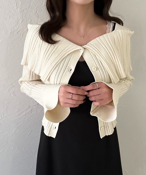 apres jour（アプレジュール）の「アシメティアードフリルワンピース（ワンピース・レディース・ブラック系その他2/ブラック/チャコールグレー・X-LARGE/フリー）」の22枚目の写真