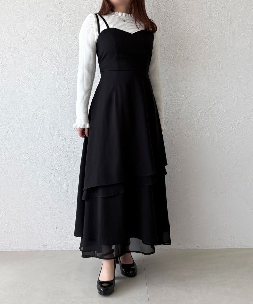 apres jour（アプレジュール）の「アシメティアードフリルワンピース（ワンピース・レディース・ブラック系その他2/ブラック/チャコールグレー・X-LARGE/フリー）」の11枚目の写真