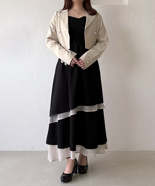 apres jour（アプレジュール）の「アシメティアードフリルワンピース（ワンピース・レディース・ブラック系その他2/ブラック/チャコールグレー・X-LARGE/フリー）」の21枚目の写真