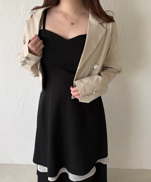 apres jour（アプレジュール）の「アシメティアードフリルワンピース（ワンピース・レディース・ブラック系その他2/ブラック/チャコールグレー・X-LARGE/フリー）」の14枚目の写真