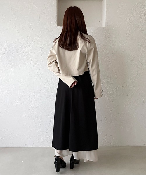 apres jour（アプレジュール）の「アシメティアードフリルワンピース（ワンピース・レディース・ブラック系その他2/ブラック/チャコールグレー・X-LARGE/フリー）」の16枚目の写真