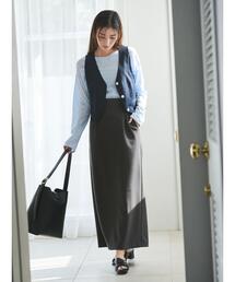 Te chichi | 【宮本茉由着用】ハイウエストロングナロースカート《2025spring catalog item》(スカート)
