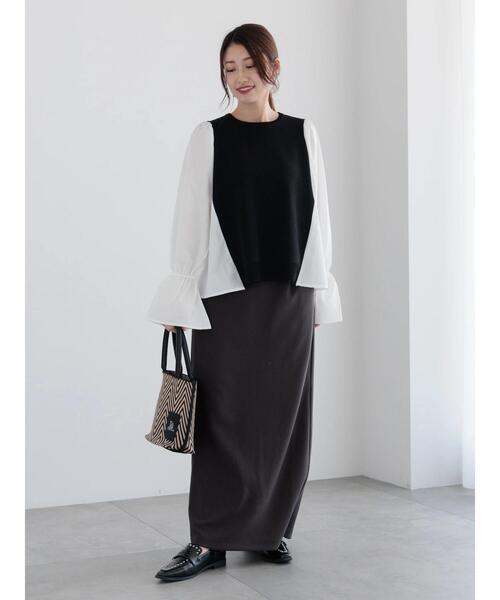 Te chichi(テチチ)の「【宮本茉由着用】ハイウエストロングナロースカート《2025spring catalog item》(スカート・レディース・ベージュ/サックスブルー/チャコールグレー・F)」の7枚目の写真